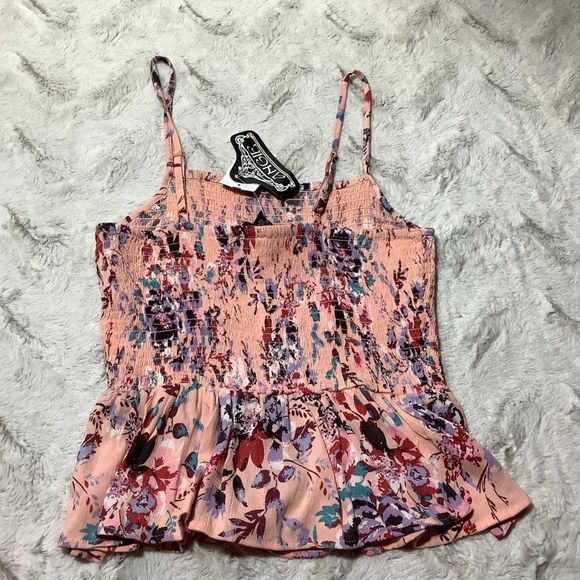 Angie smocked floral blouse spring summer - Picture 7 of 11